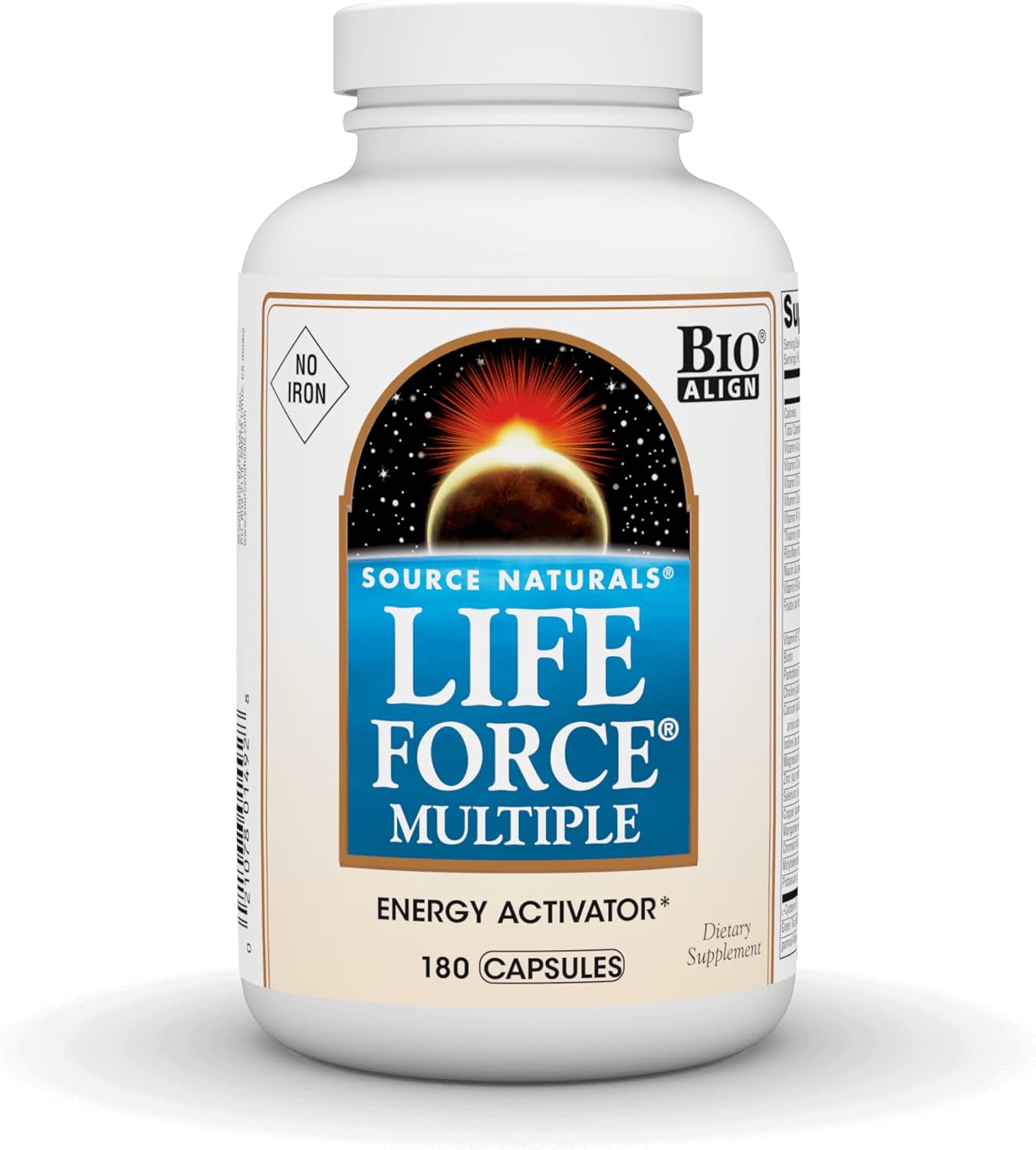 Source Naturals Life Force Multiple, Energy Activator* Iron Free, Daily Multivitamin High Potency Essential Vitamins, Minerals, Antioxidants & Nutrients - 180 Capsules