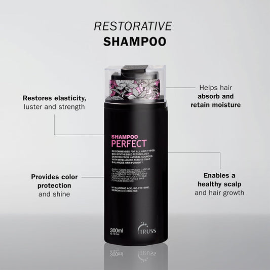 Truss Perfect Shampoo - For All Hair Types, Promotes Healthy Growth For Younger Looking, Silkier Hair. Perfect Treatment For Roots To Ends. No Dyes, Ph Balanced