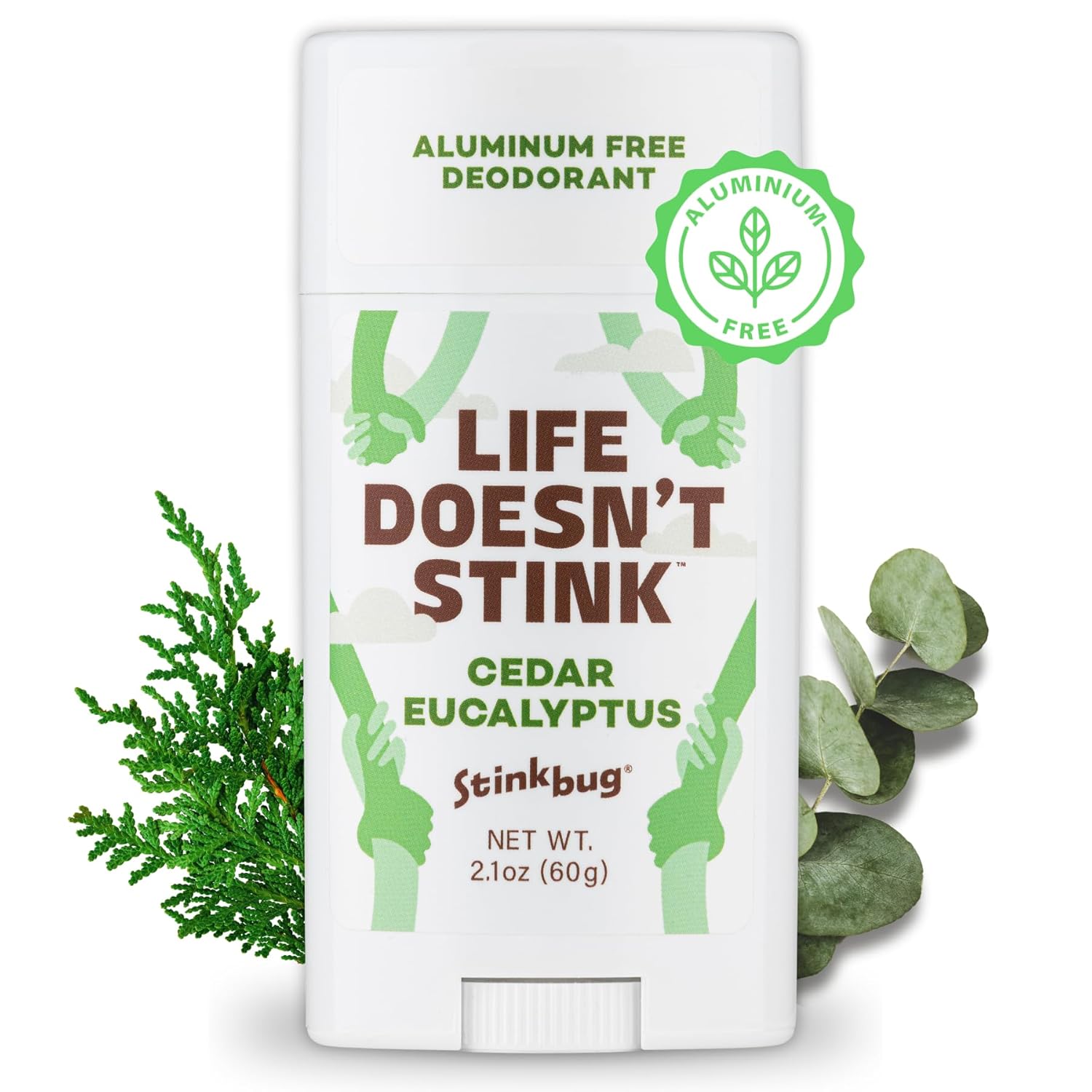 Natural Organic Deodorant Stick With Cedar And Eucalyptus, Coconut Oil And Beeswax, Aluminum Free Deodorant By Stinkbug Naturals, 2.1 Ounce
