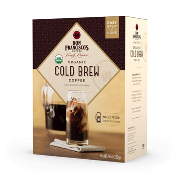Don Francisco's Organic Cold Brew Coffee, 4 Pitcher Packs (makes 2 pitchers)