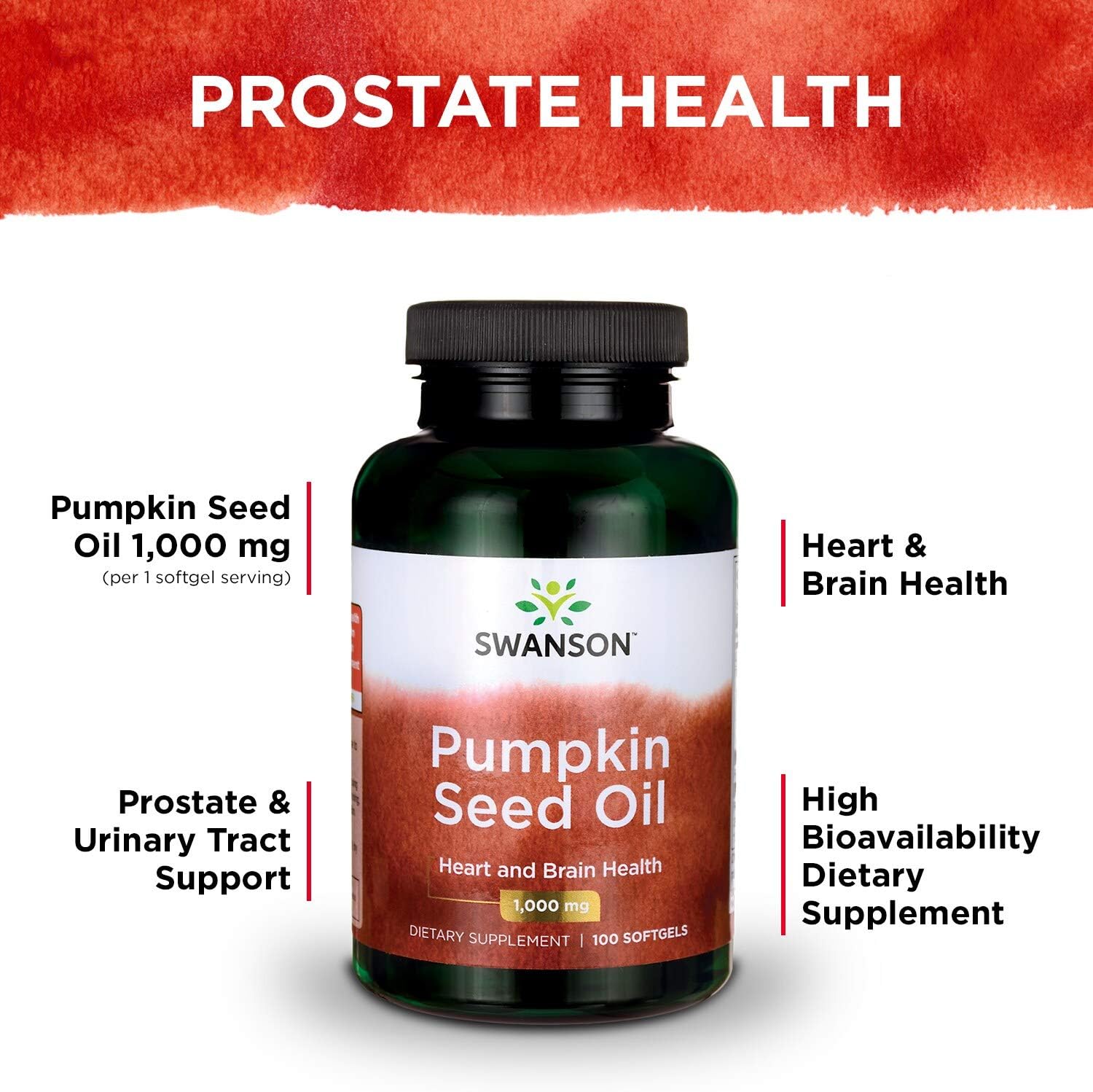 Swanson Pumpkin Seed Oil - High Bioavailable Efas - (100 Softgel Capsules, 1000Mg Each) (4 Pack)