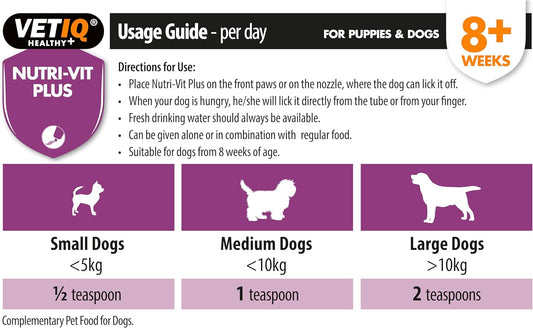 VETIQ Nutri-Vit Plus Vitamin Supplement Paste For Dogs & Puppies, Helps to Provide Extra Energy & Nutrition For Poor Eaters And Support When Off Their Food, 100 g?MCH0205