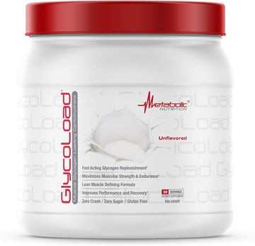 Metabolic Nutrition, Glycoload, 100% Micronized Cyclic Cluster Dextrin Carbohydrate Powder, Muscle Glycogen Loading Carbohydrate, Pre Intra Post Workout Supplement, Lemonade, 600 Gm (30 Ser)