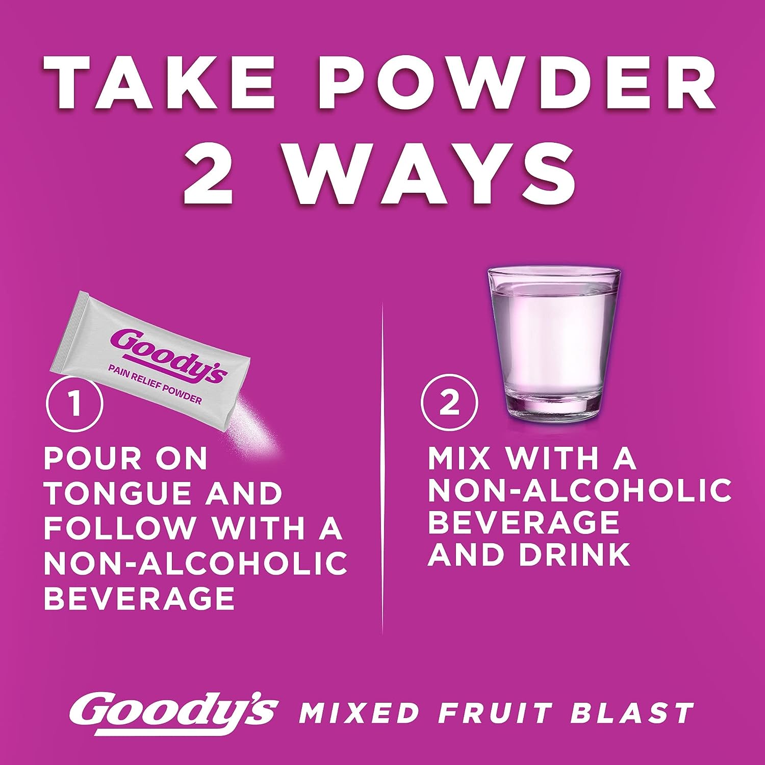 Goody's Pain Relief Powders, Extra Strength Headache Powder Mixed Fruit Blast, 24 ct (Pack of 1) : Health & Household