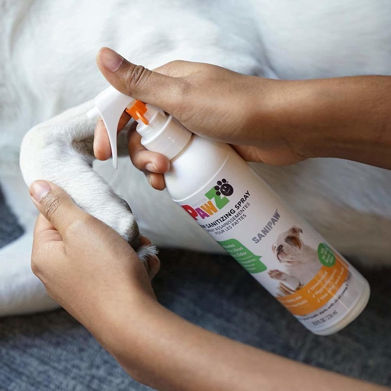 PawZ SaniPaw Dog Paw Sanitizer and Odor Eliminating Spray : Pet Supplies