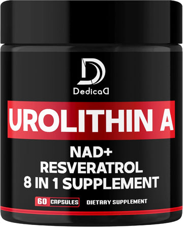 Urolithin A Supplement 1000Mg With Nad+, Coq10, Resveratrol And 4 More For Men & Women - 60 Capsules For 30 Days