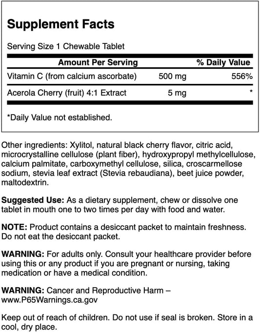 Swanson Sugar-Free Chewable Vitamin C Cherry 60 Chwbls (4 Pack)