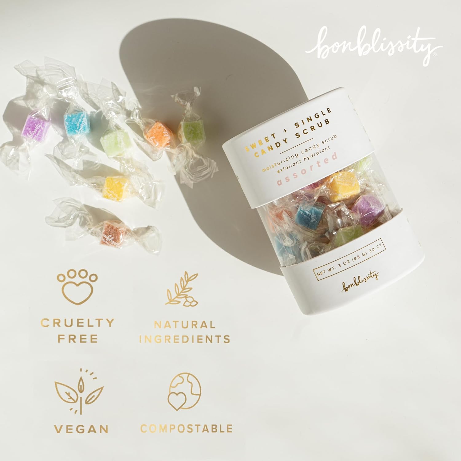 Bonblissity Sugar Scrub Candy 36Pcs, For Exfoliating Hands, Feet Turns Into Lotions L Sweet Satsuma, Mango Sorbet, Fresh Lemongrass : Beauty & Personal Care