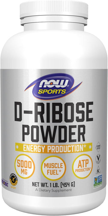 Now Sports Nutrition, D-Ribose Powder 5000 Mg, Certified Non-Gmo, Energy Production*, 16-Ounce