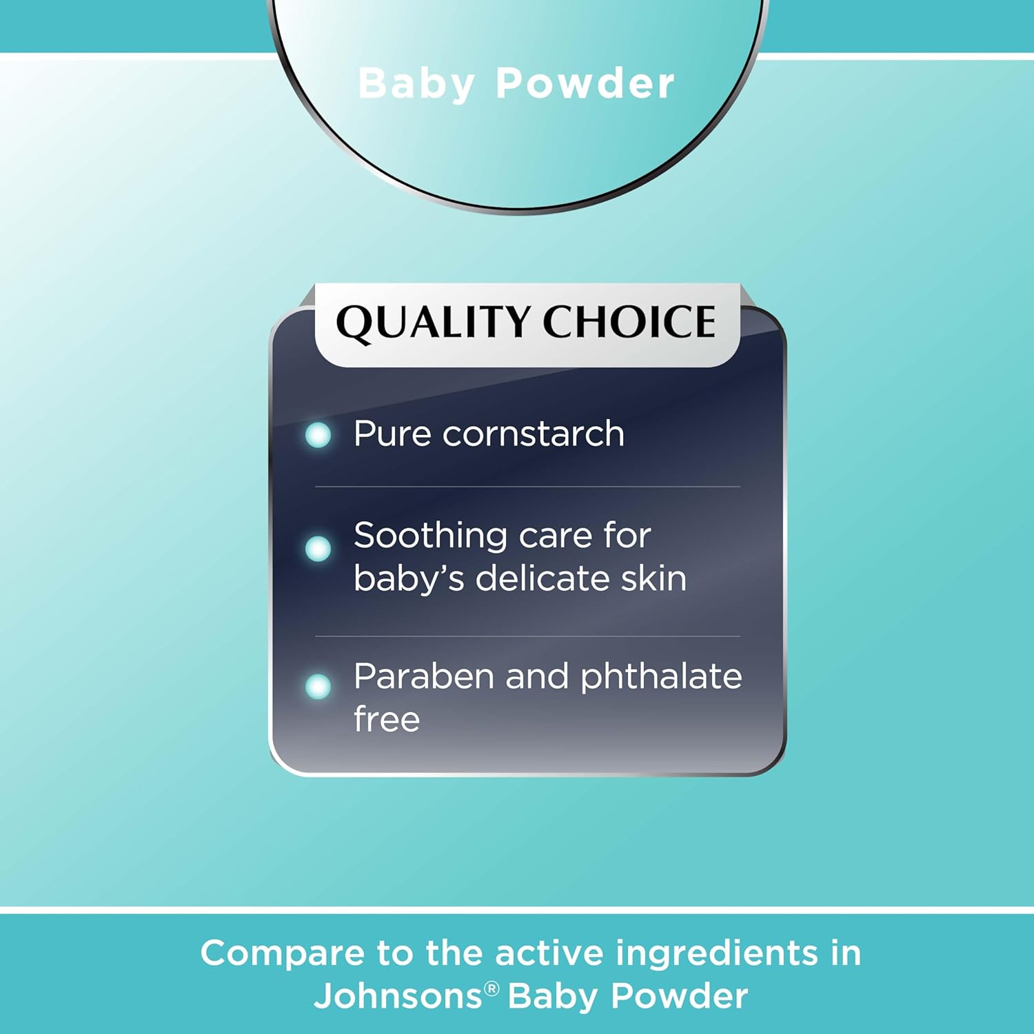 Quality Choice Baby Powder, Pure Cornstarch, Soothing Care for Baby's Delicate Skin, Paraben & Phthalate Free, 15 Ounce Bottle (1) : Baby