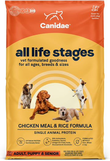 Canidae All Life Stages Premium Dry Dog Food for All Breeds, All Ages, Chicken Meal & Rice Recipe, 27 lbs