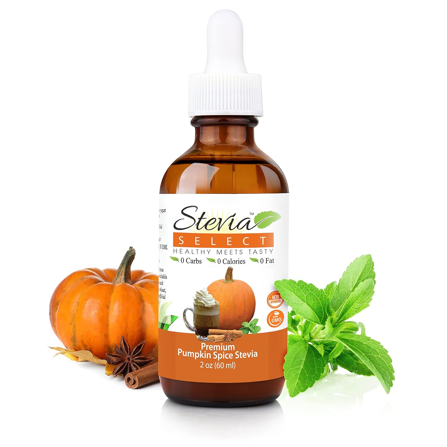 Stevia Select Pumpkin Spice Stevia Extract Liquid - Zero Calorie Sweetener - All Natural Liquid Stevia Extract Sweetener Liquid - Pure Stevia Liquid Sweetener - Keto Sweetener 2 Oz