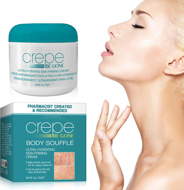 Crepe Be Gone Body Souffle, Firming Neck Cream, Ultra Hydrating Crepe Skin Firming Cream for Arms,Chest& Legs, Crepe Eraser for Women, Body Repair Treatment, Skincare Body Cream for Deep Hydration