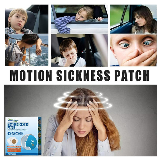 Motion Sickness Stickers for Kids and Adults-Effective Prevention for Car, Sea, Air, and Travel Nausea(10 patches)