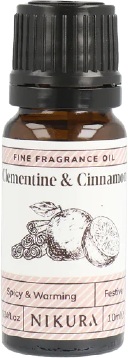 Nikura Clementine & Cinnamon Fine Fragrance Oil - 10Ml | Perfect For Soap Making, Candle Making, Wax Melts, Diffuser | Great For Use In Bath Bombs, Perfume Oil, Perfume Scents | Vegan & Uk Made