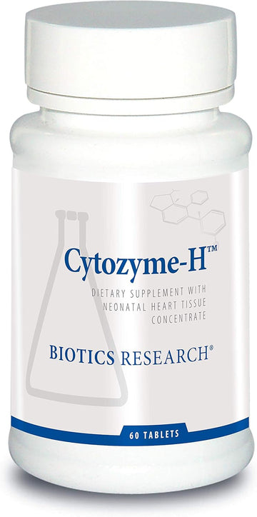 Biotics Research Cytozyme H Glandular Cardiovascular Support, Bovine Heart Concentrate, Promotes Muscular Support, Boosts Energy, Sod, Catalase, Potent Antioxidant Activity 60 Tablets