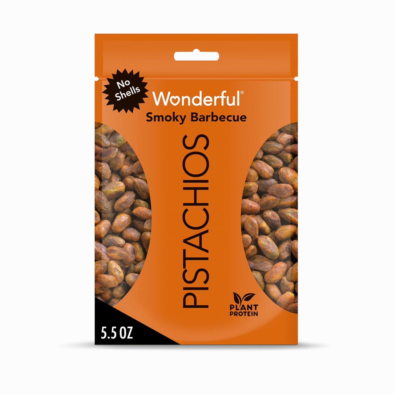 Wonderful Pistachios No Shells, Smoky Barbecue Flavored Nuts, 5.5 Ounce Resealable Bag, Protein Snacks, Gluten Free, Healthy Snack