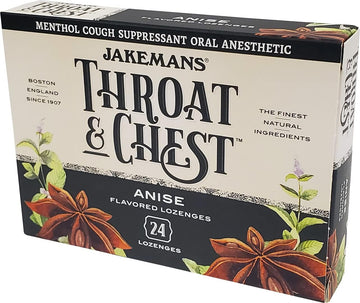 Jakemans Anise Throat & Chest Lozenges Cough Drops ? Cough, Sore Throat and Seasonal Distress Soothing Relief ? Liquid Drop Shape ? 24 Count