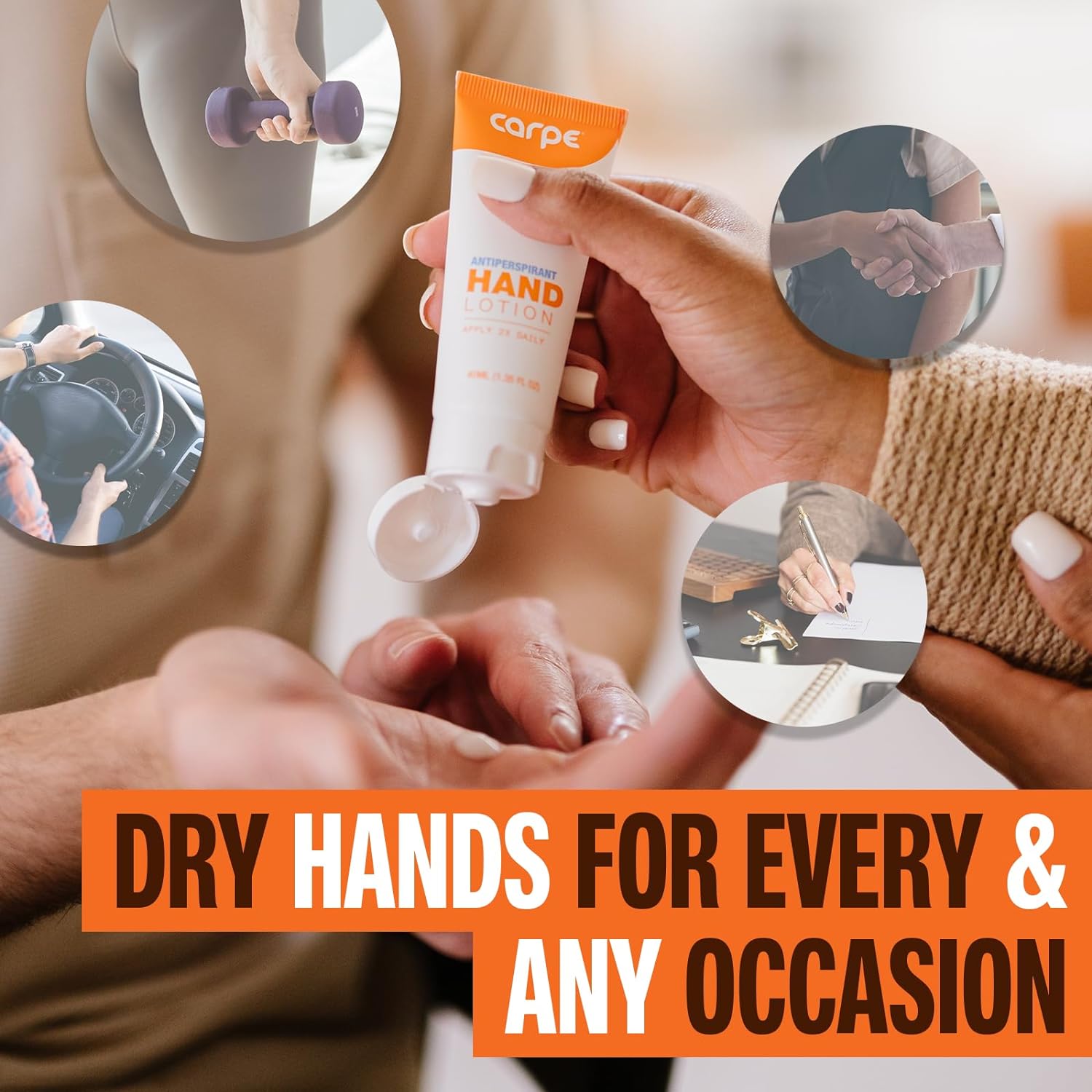 Carpe Antiperspirant Hand Lotion (Pack of 2), A dermatologist-recommended smooth lotion that helps stop hand sweat, great for hyperhidrosis or excessive sweat (Original Eucalyptus) : Beauty & Personal Care