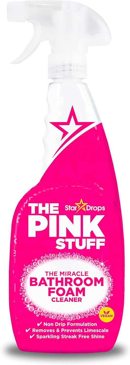 Stardrops - The Pink Stuff - The Miracle Multi-Purpose Spray, Window & Glass Cleaner, And Bathroom Foam Spray Bundle (1 Multi-Purpose Spray, 1 Window & Glass Cleaner, 1 Foam Spray)