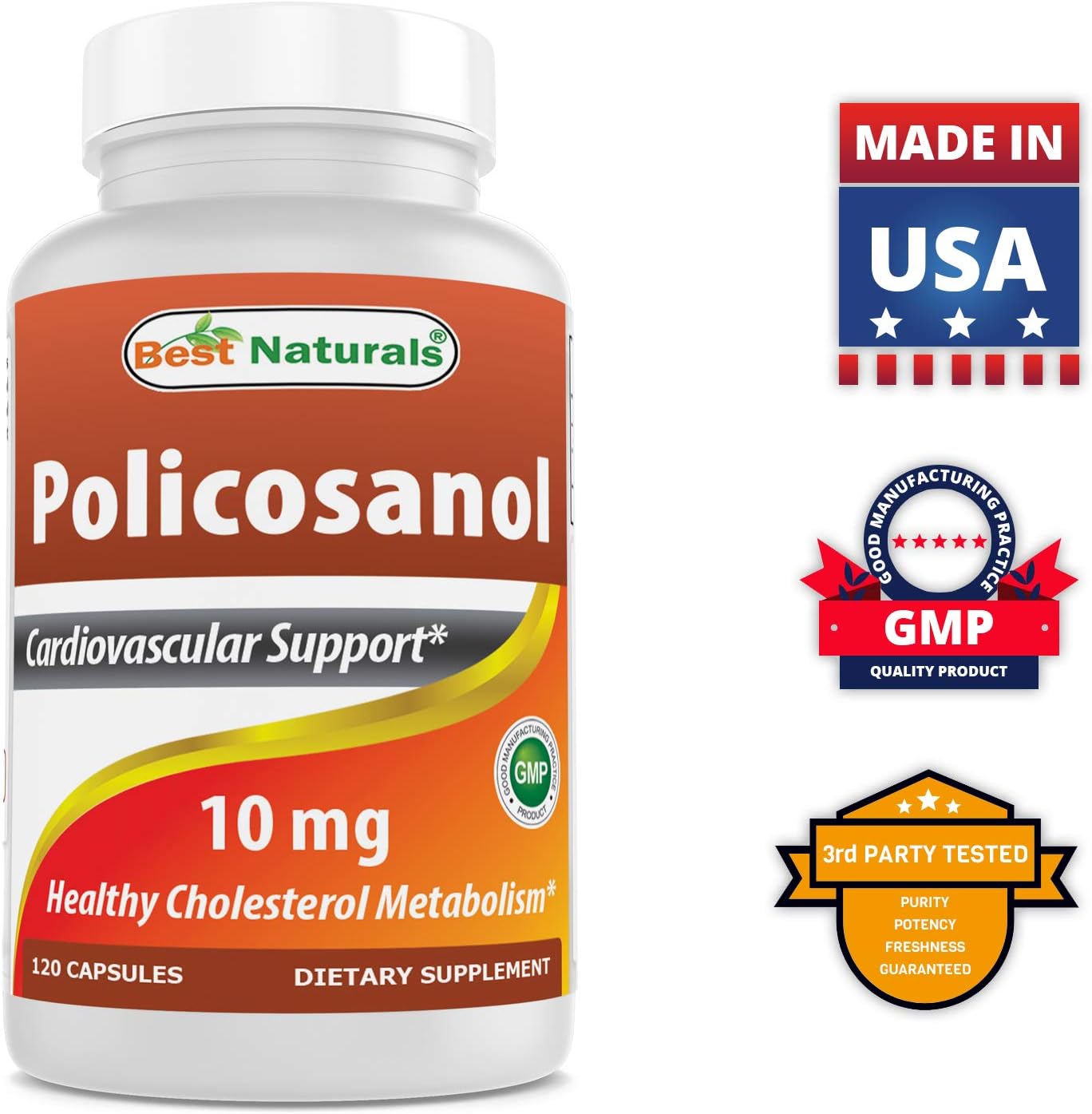 Best Naturals Policosanol 10 mg 120 Capsules