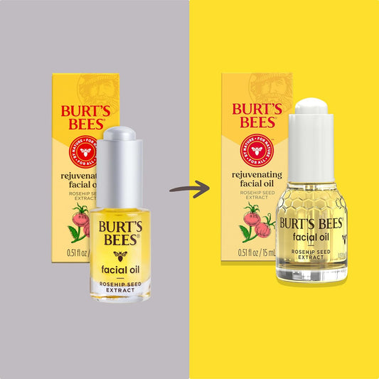 Burt'S Bees Gua Sha Face Oil With Rosehip Seed Extract, Mothers Day Gifts, Reduces Appearance Of Fine Lines And Wrinkles, Use With Ice Roller & Facial Tools, Natural Origin Skin Care, 0.51 Fl. Oz