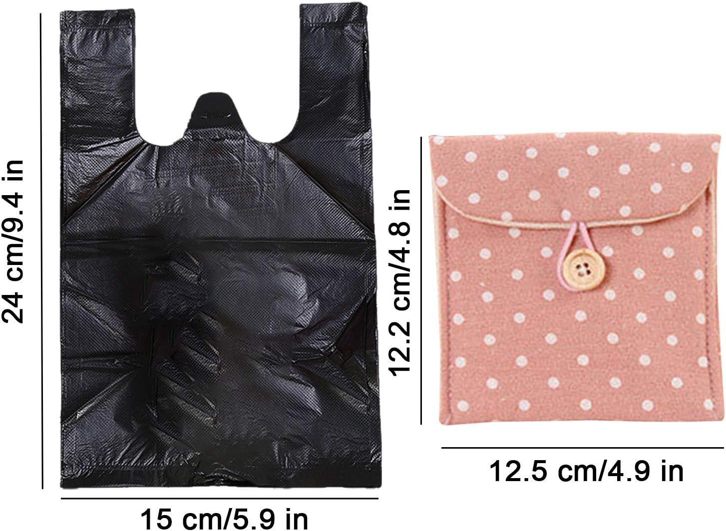 Hipruict Sanitary Napkin Bags, 200 Pcs Personal Disposal Bags for Women, 2 Sanitary Napkin Storage Bags, Trash Bags with Handle for Feminine Hygiene Product - Black : Health & Household