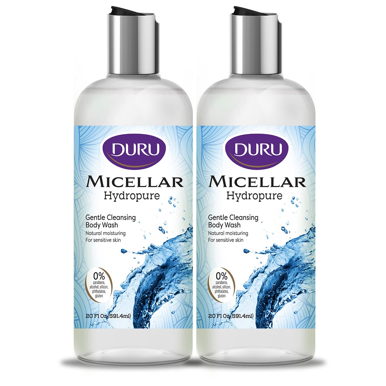 Duru Micellar Water Body Wash - Cleansing Moisturizing Sensitive Shower Gel - 2 Pack