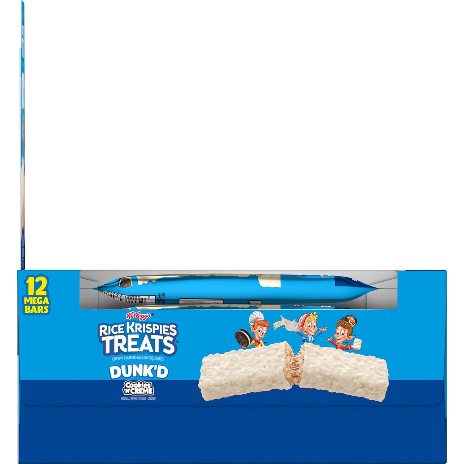 Rice Krispies Treats Dunk'D Marshmallow Snack Bars, Kids Snacks, School Lunch, Cookies 'N' Creme, 37.2Oz Box (12 Bars)