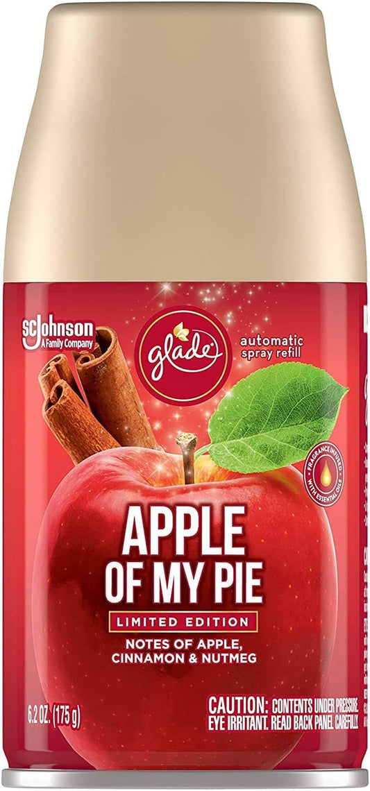 Glade Automatic Spray Refill - Apple of My Pie - Holiday Collection 2020 - Net Wt. 6.2 OZ (175 g) Per Refill Can (Pack - 4)