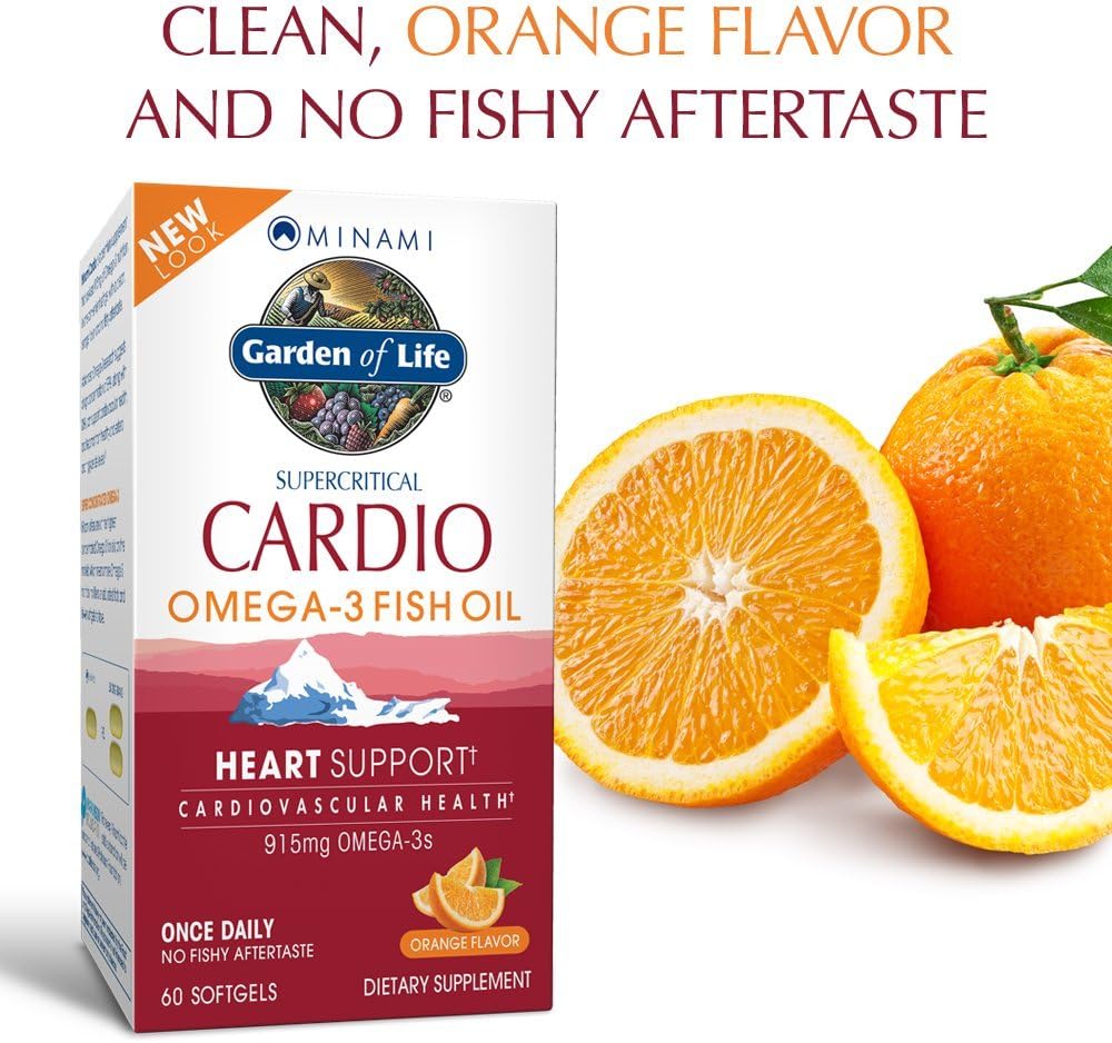 Garden of Life Fish Oil Omega 3 - Cardio Omega-3 Fish Oil Supplement f