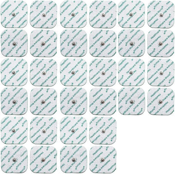Tens Electrode Pads 5X5Cm Self-Adhesive Electrodes With 3.5Mm Stud Connection (32 Pcs) Compatible With Beurer, Sanitas, Kinetik, Boots Tens Machines