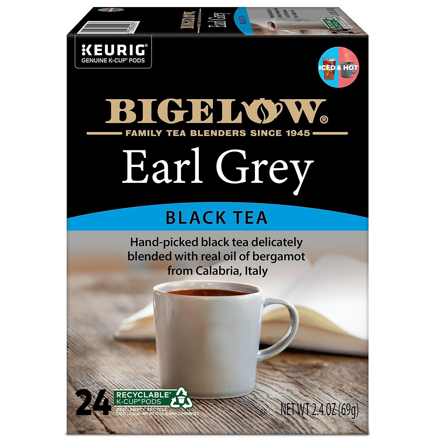 Bigelow Earl Grey Tea, 24-Count K-Cup Portion Pack For Keurig Brewers