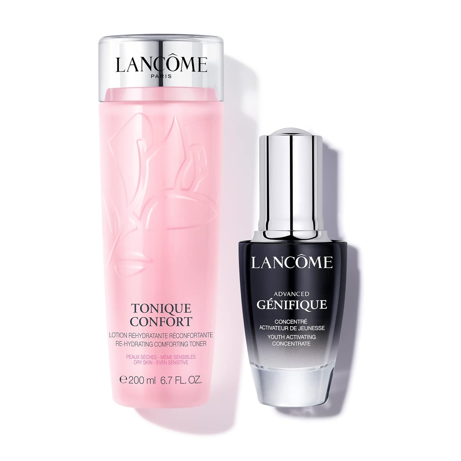 Lancôme Radiance Boosting & Hydrating Skincare Duo - For Visibly Glowing Skin - Skincare Set Includes Advanced Génifique Face Serum & Tonique Confort Hydrating Toner