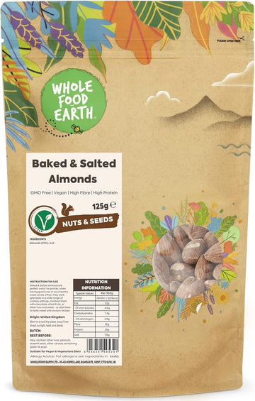 Wholefood Earth Roasted And Salted Almonds 250 G | Gmo Free | High Fibre | High Protein
