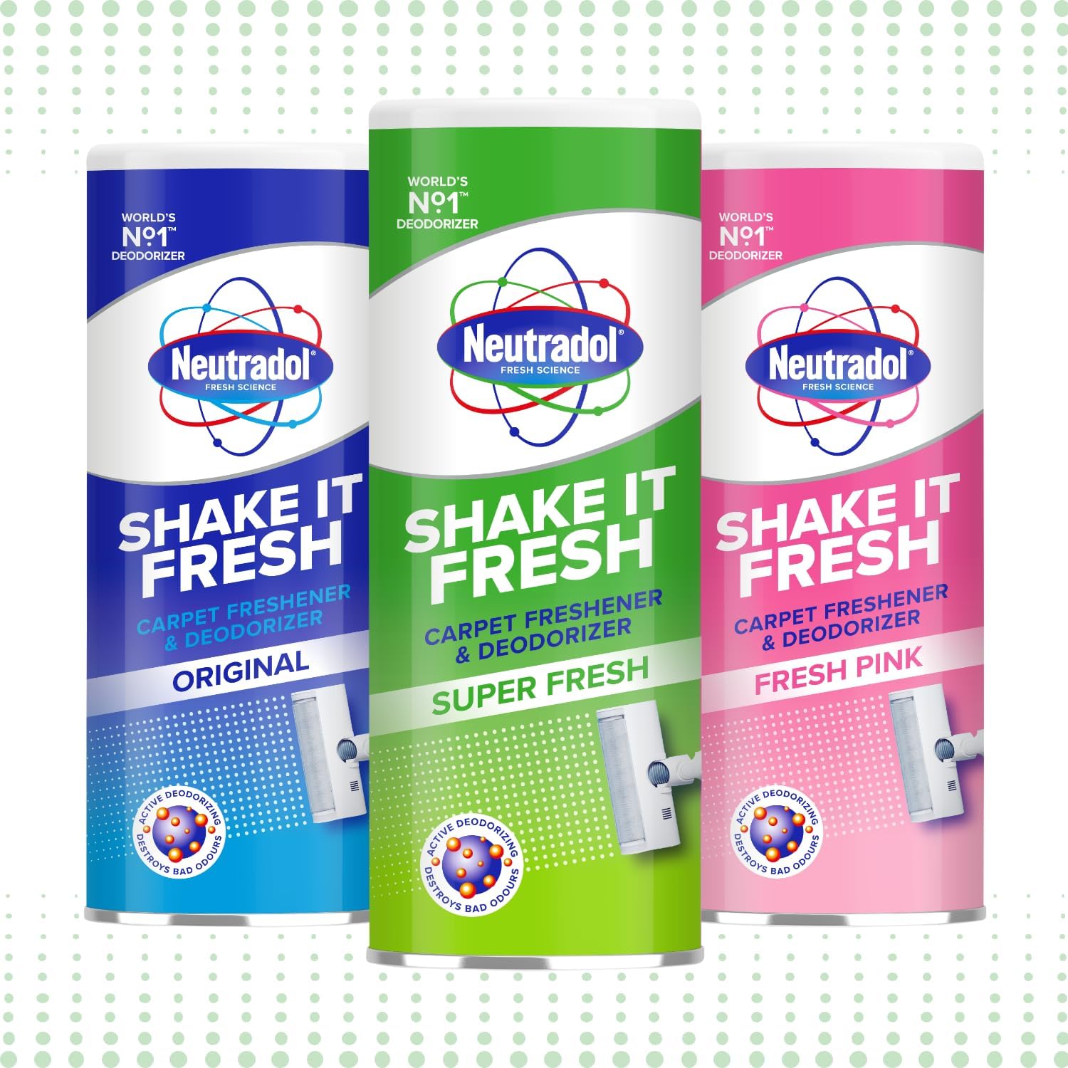 Neutradol Shake It Fresh Carpet Deodoriser, Odour Neutraliser For Carpets & Rugs, Super Fresh, Multipack Of 2 X 350G