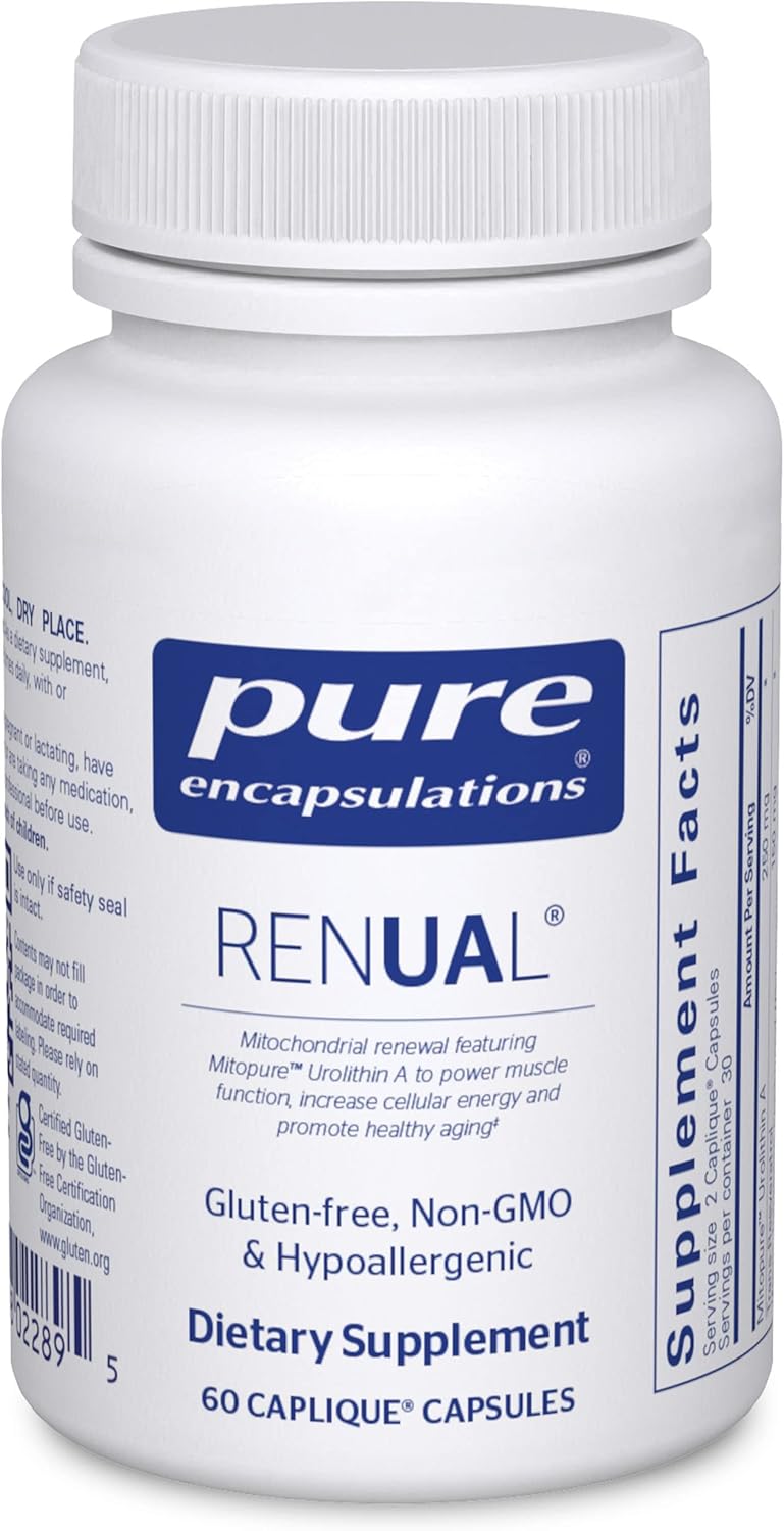 Pure Encapsulations Renual | Urolithin A Supplement | Support For Muscle Function, Cellular Energy Production, Mitochondrial Health, And Healthy Aging* | 60 Caplique Capsules