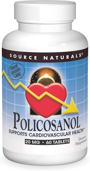 Source Naturals Policosanol, Support For Cardiovascular Health*, 20 Mg - 60 Tablets