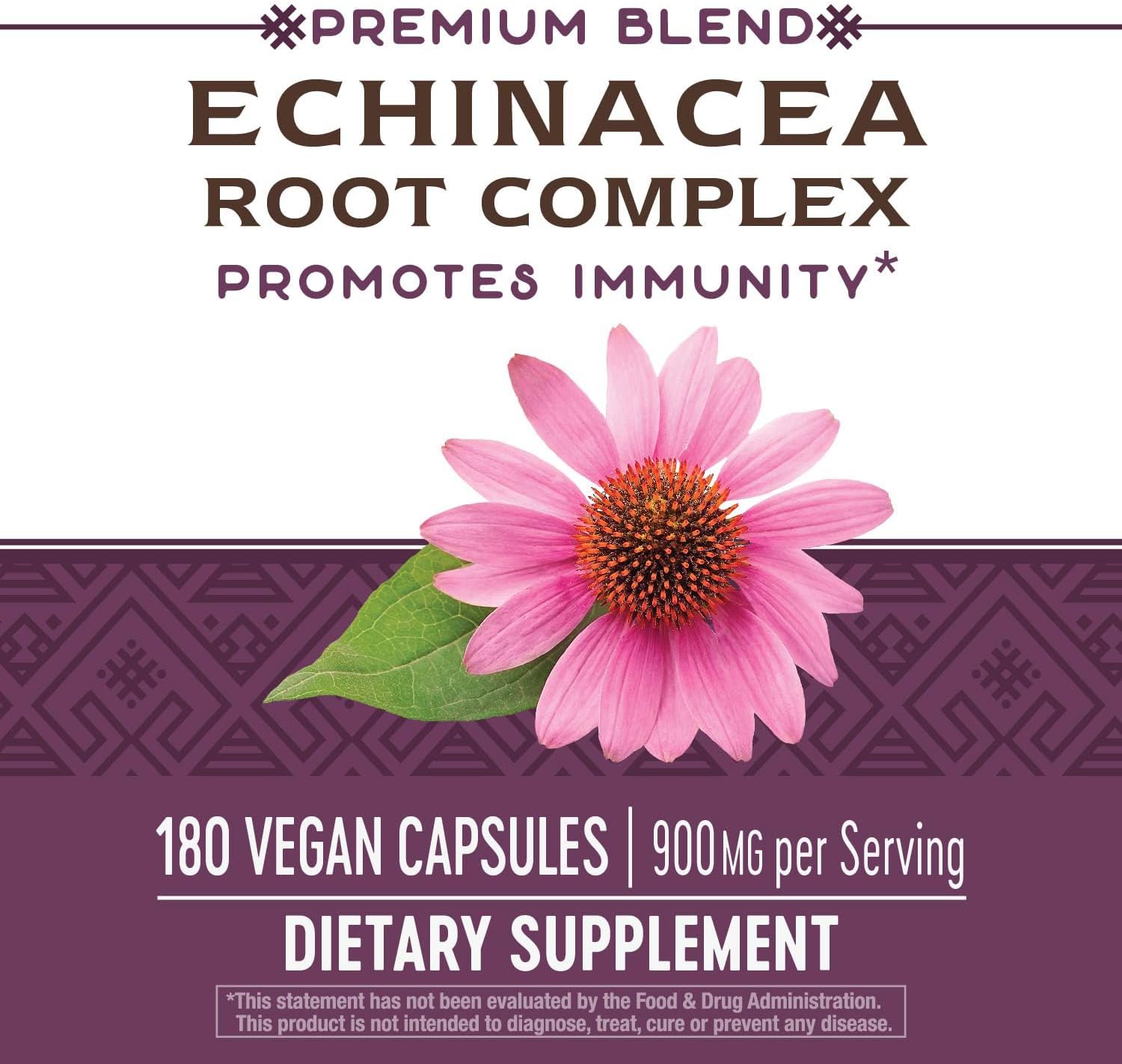 Nature's Way Echinacea Root Complex, 900 mg per serving, 180 VCaps : Health & Household