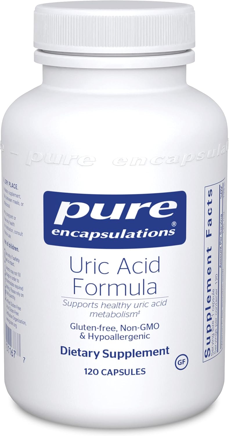 Pure Encapsulations - Uric Acid Formula - Hypoallergenic Supplement With Vitamins And Herbal Extracts To Support Healthy Uric Acid Metabolism - 120 Capsules