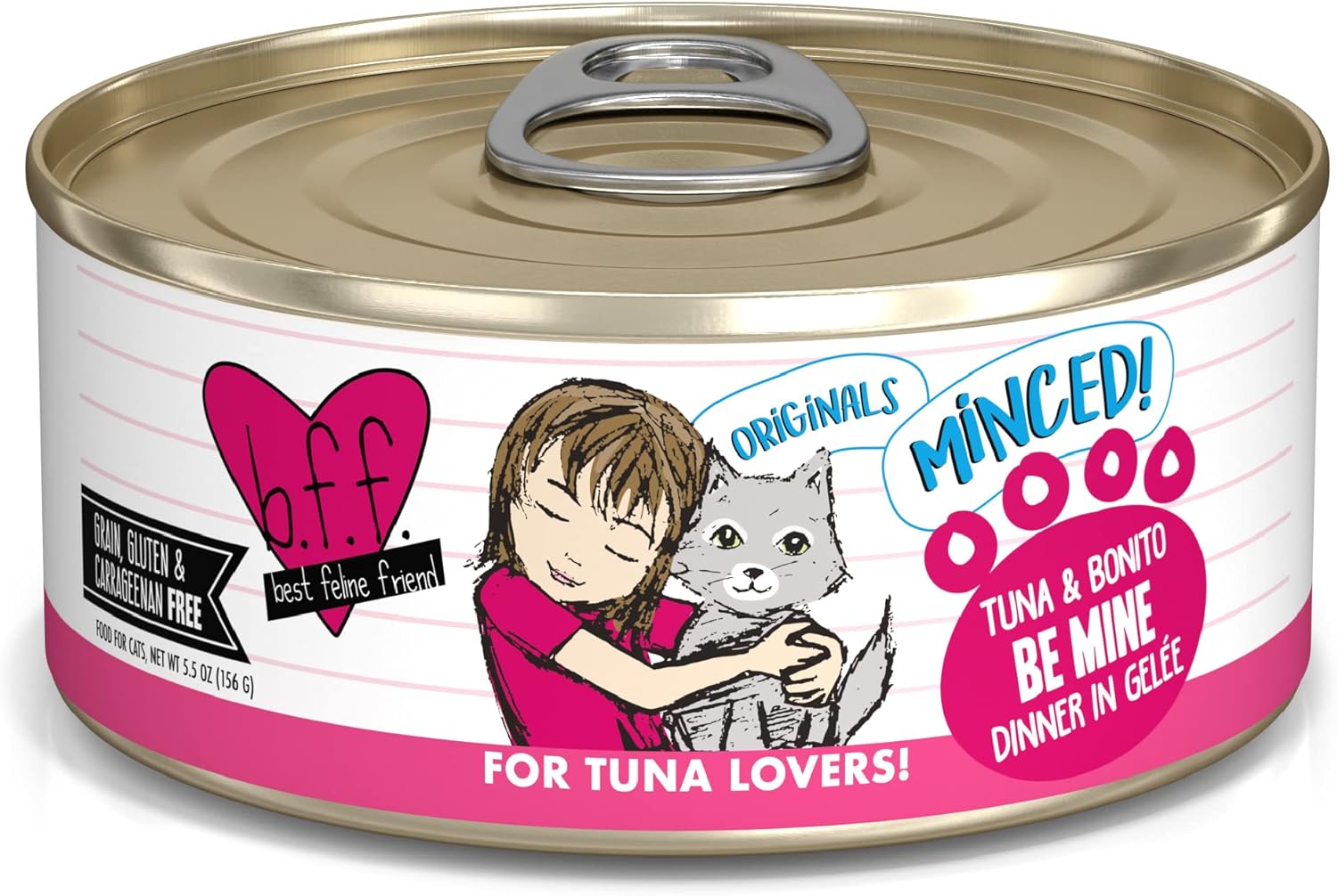 Weruva Best Feline Friend (B.F.F.) Grain-Free Cat Food, Tuna & Bonito Be Mine, 5.5-Ounce Can (Pack Of 24)