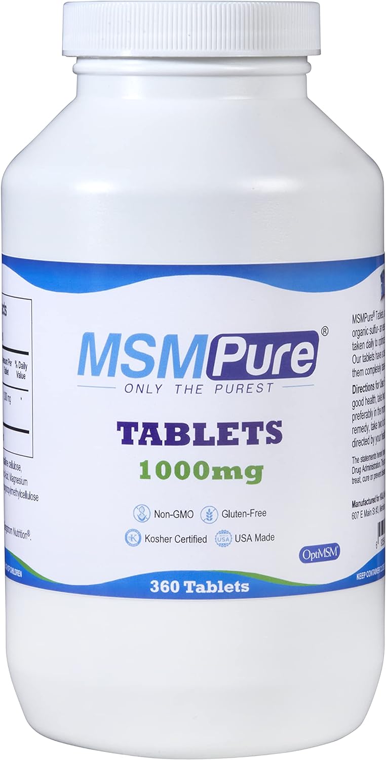Kala Health Msmpure Tablets, 360 Count, 1000 Mg Per Tablet, Pure Msm O