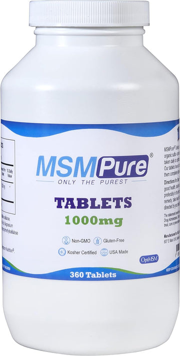 Kala Health Msmpure Tablets, 360 Count, 1000 Mg Per Tablet, Pure Msm O