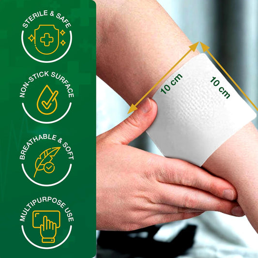 Value Aid Low Adherent Dressing Pads - 5Cm X 5Cm Hypoallergenic Sterile Wound Care, Non-Stick Surface For Gentle Removal - Individually Wrapped Medical Dressings For Cuts & Grazes (25 Pack)