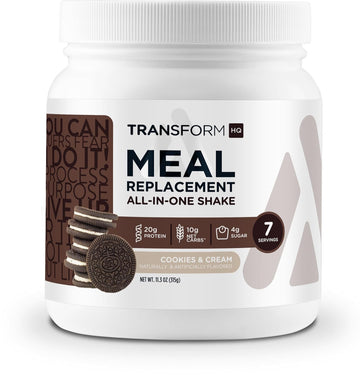 Transformhq Meal Replacement Shake Powder 7 Servings (Cookies & Cream) - Gluten Free, Non-Gmo