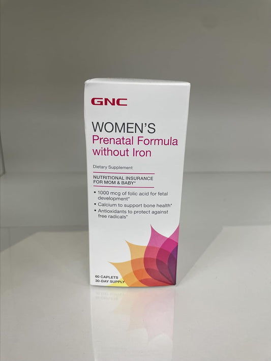 Gnc Women'S Prenatal Multivitamin Formula Without Iron | Support Pregnancy And Healthy Baby Development | Essential Nutrients Folic Acid, Zinc, Calcium Plus B Vitamins | 60 Caplets