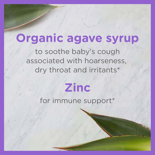 Zarbee'S Baby Cough Syrup + Immune With Organic Agave + Zinc; Natural Grape Flavor; For Babies 6+ Months, 2 Fl Oz(Pack Of 1)