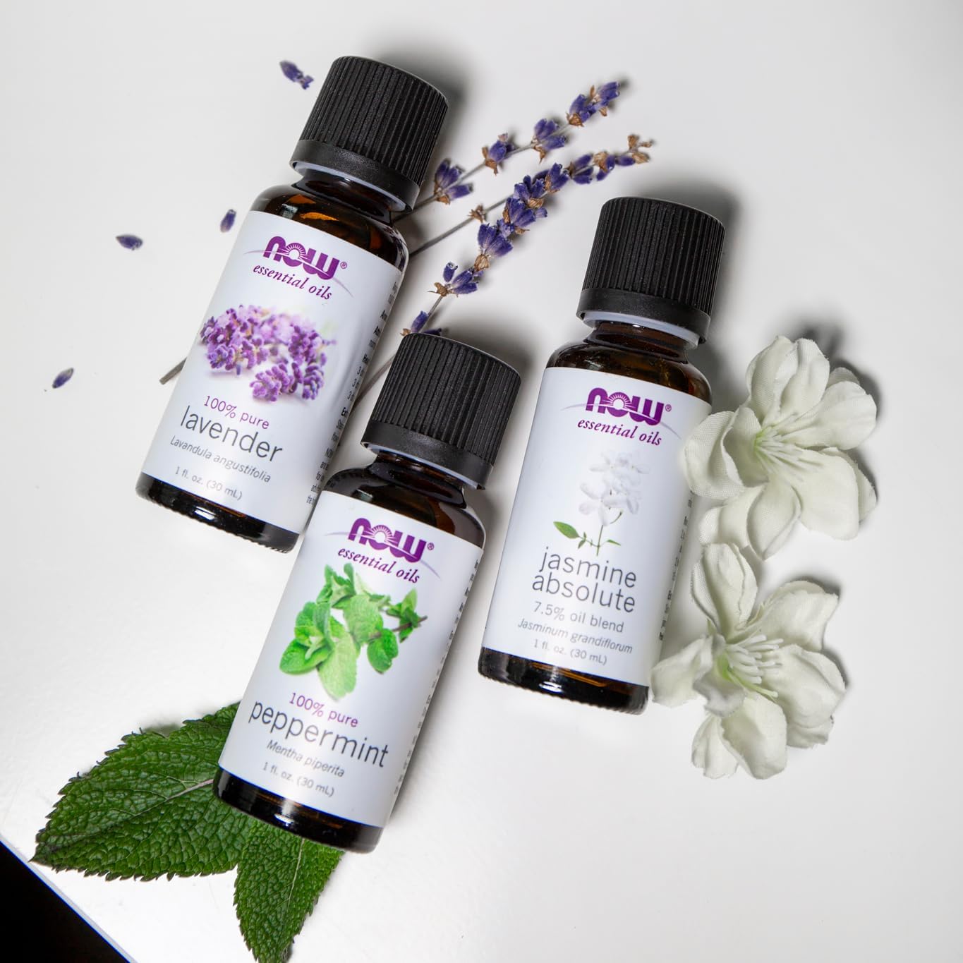 Now Essential Oils, Jasmine Absolute Oil Blend, 7.5% Blend Of Pure Jasmine Absolute Oil In Pure Jojoba Oil, Romantic Aromatherapy Scent, Vegan, Child Resistant Cap, 1-Ounce