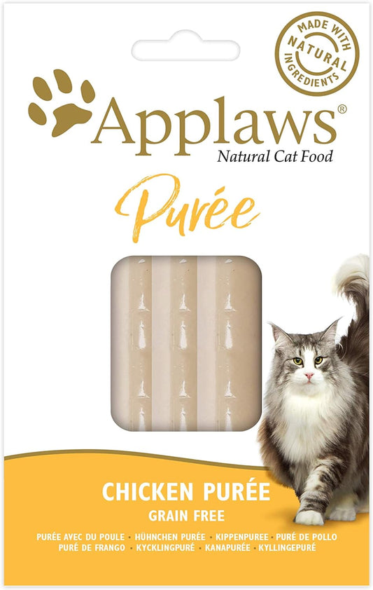 Applaws Natural Creamy Lickable Cat Treats, Grain Free Chicken Puree 8x 7g (Pack of 10) Total 80 Sachet?9561ML-A