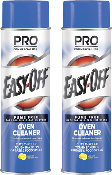 Easy Off Pro Fume Free Oven Cleaner, Destroys Tough Burnt on Food and Grease, Lemon Scent, 24 oz., 2 Count